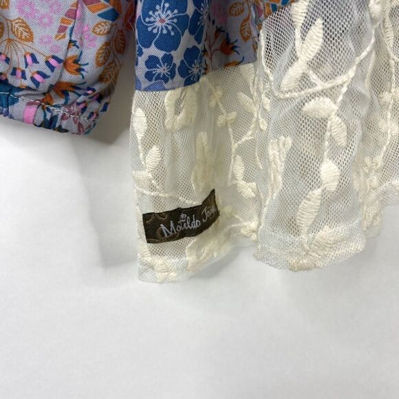 Matilda Jane Shirt Size Medium Floral Make Believe Sew Perfect Top Blouse Lace - Picture 6 of 6